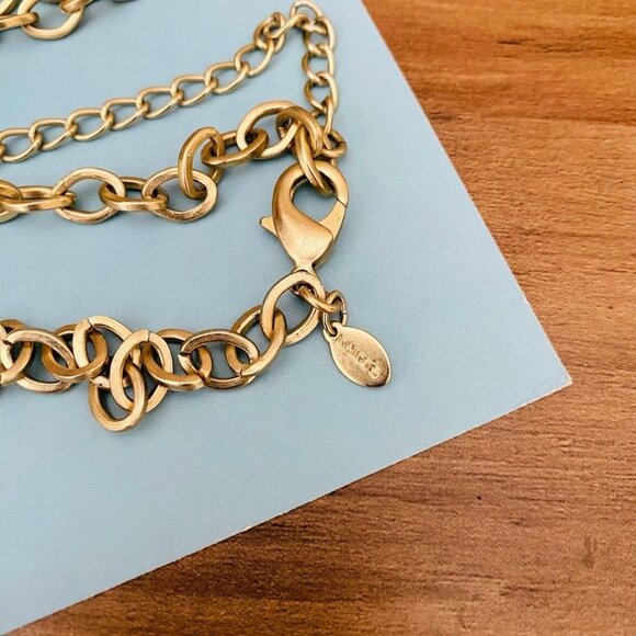 💜 Chicos Turquoise Howlite Oval Pendant Long Necklace With Gold-Tone Chain & Be - Picture 5 of 5